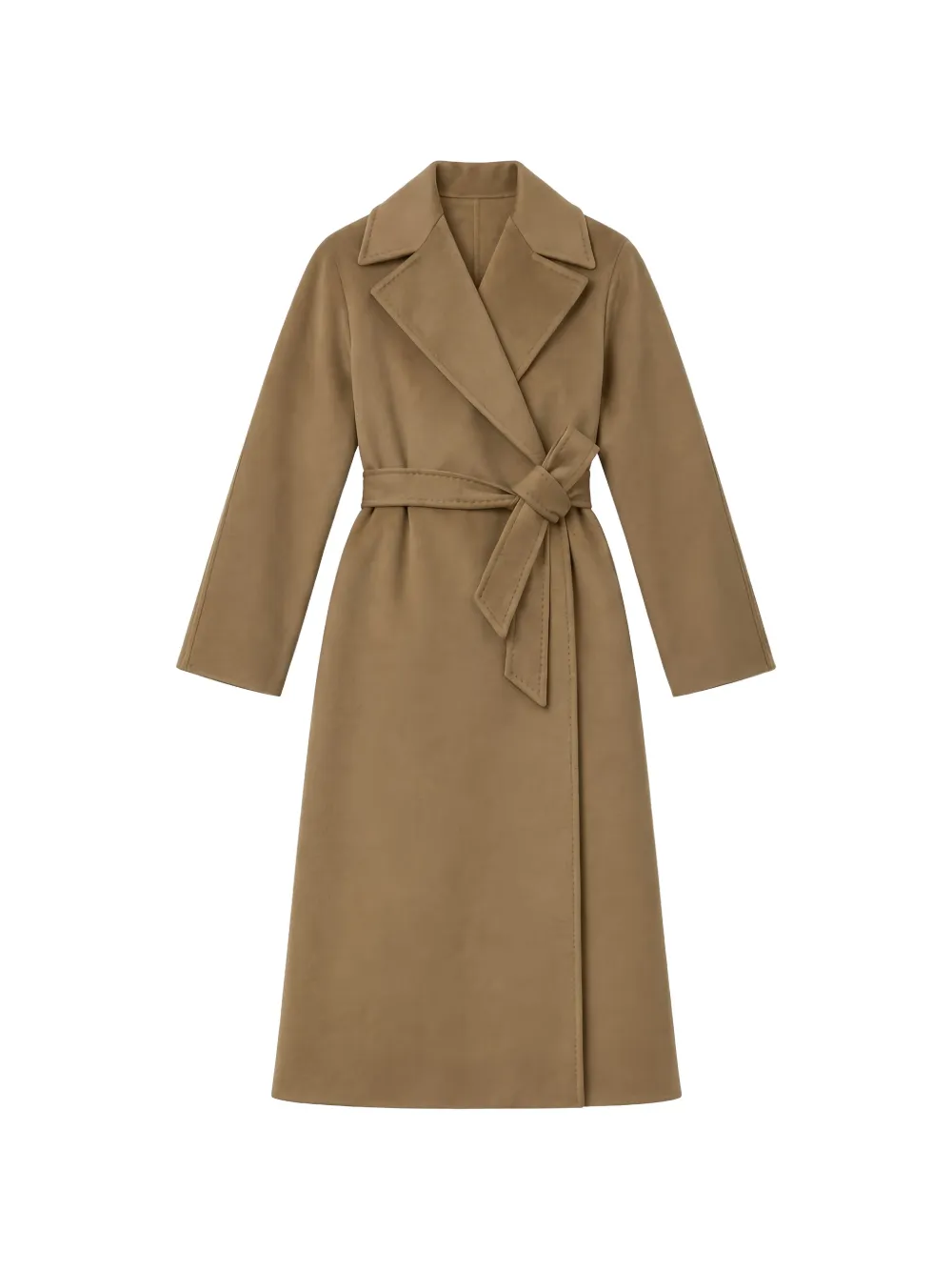 Max Mara felted belted single-breasted coat - Tons neutres Max Mara felted belted single-breasted coat - Tons neutres