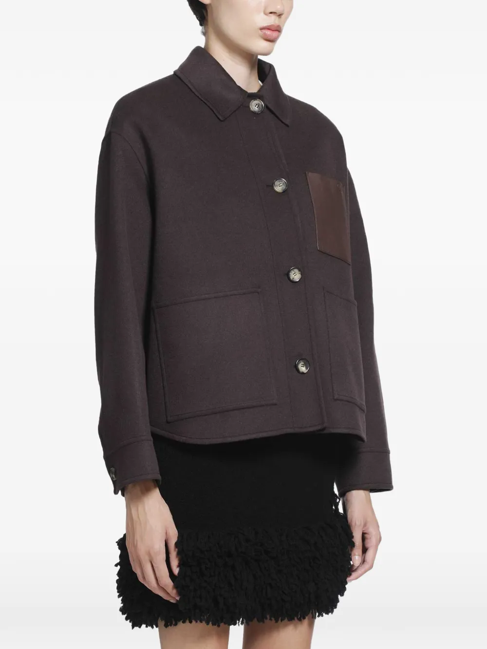 LOEWE workwear jacket in wool and cashmere Bruin
