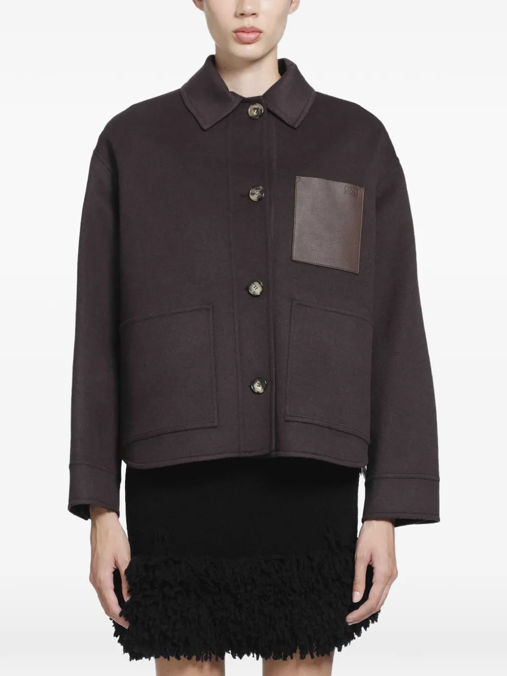 LOEWE workwear jacket in wool and cashmere Bruin