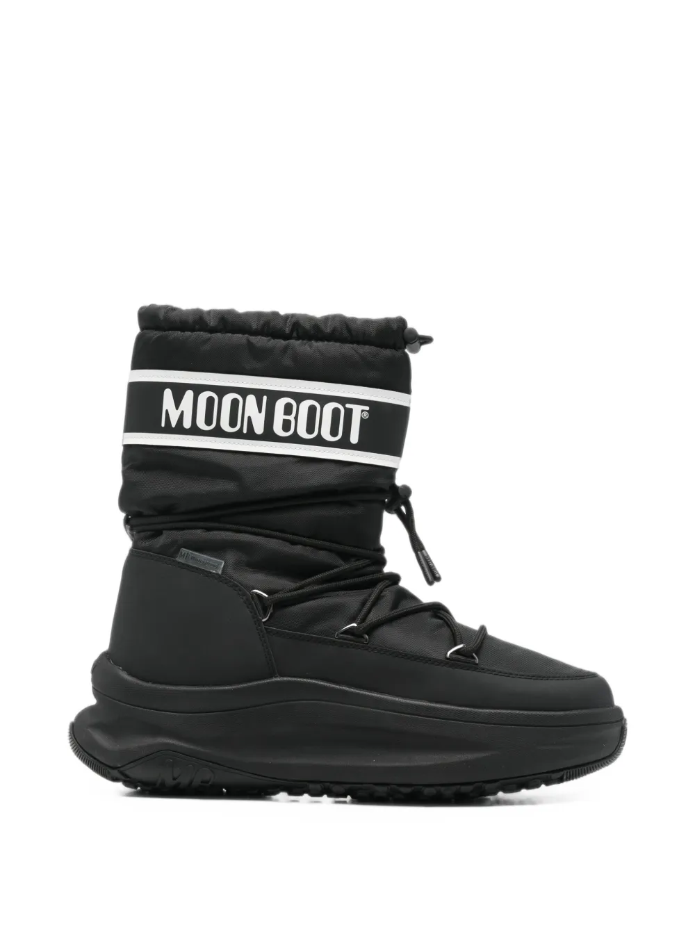 Moon Boot logo-print lace-up boots - Schwarz