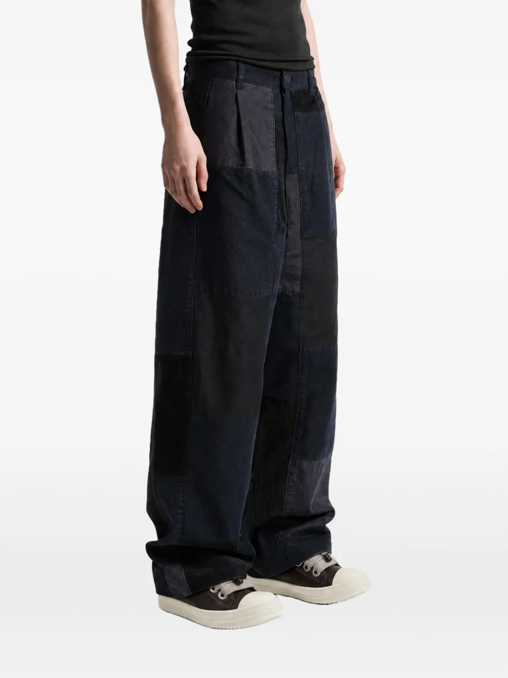 Junya Watanabe MAN Sashiko patchwork trousers Blauw