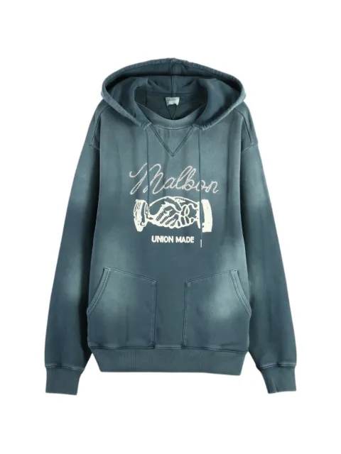 Malbon Golf Union Made logo-print faded-effect hoodie