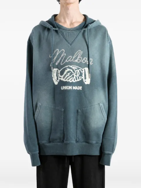 Malbon Golf Union Made logo-print faded-effect hoodie