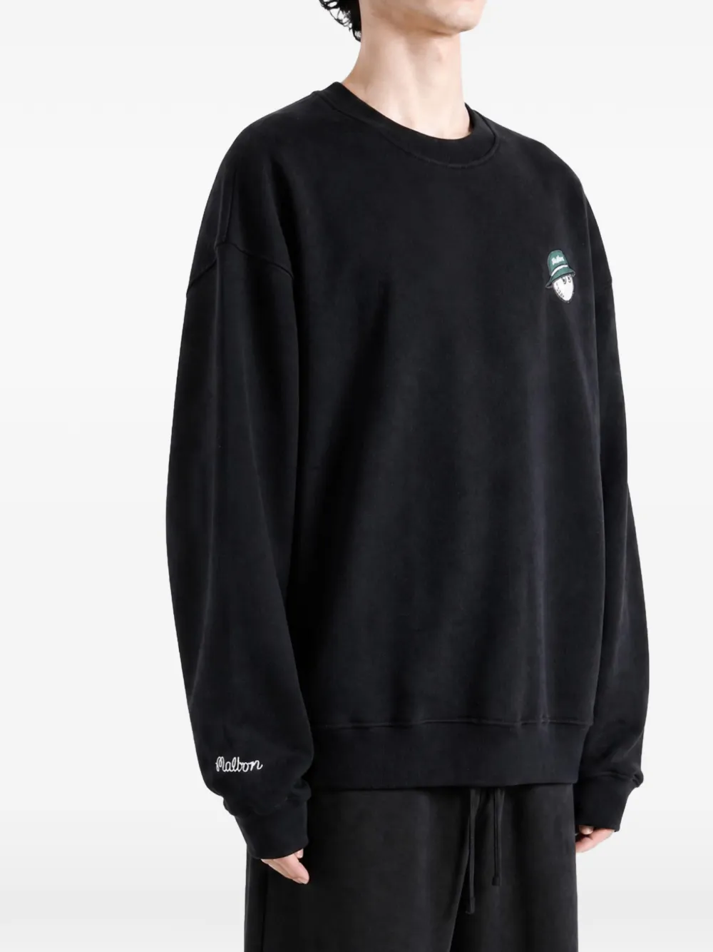 Malbon Golf Range Cooper logo-embroidered sweatshirt Zwart