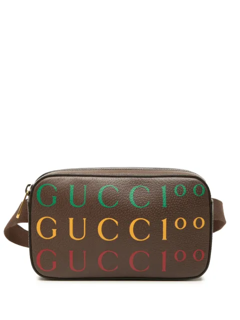 Gucci Pre-Owned riñonera Dollar 100th Anniversary de piel de becerro texturizada con logo 2021-2022