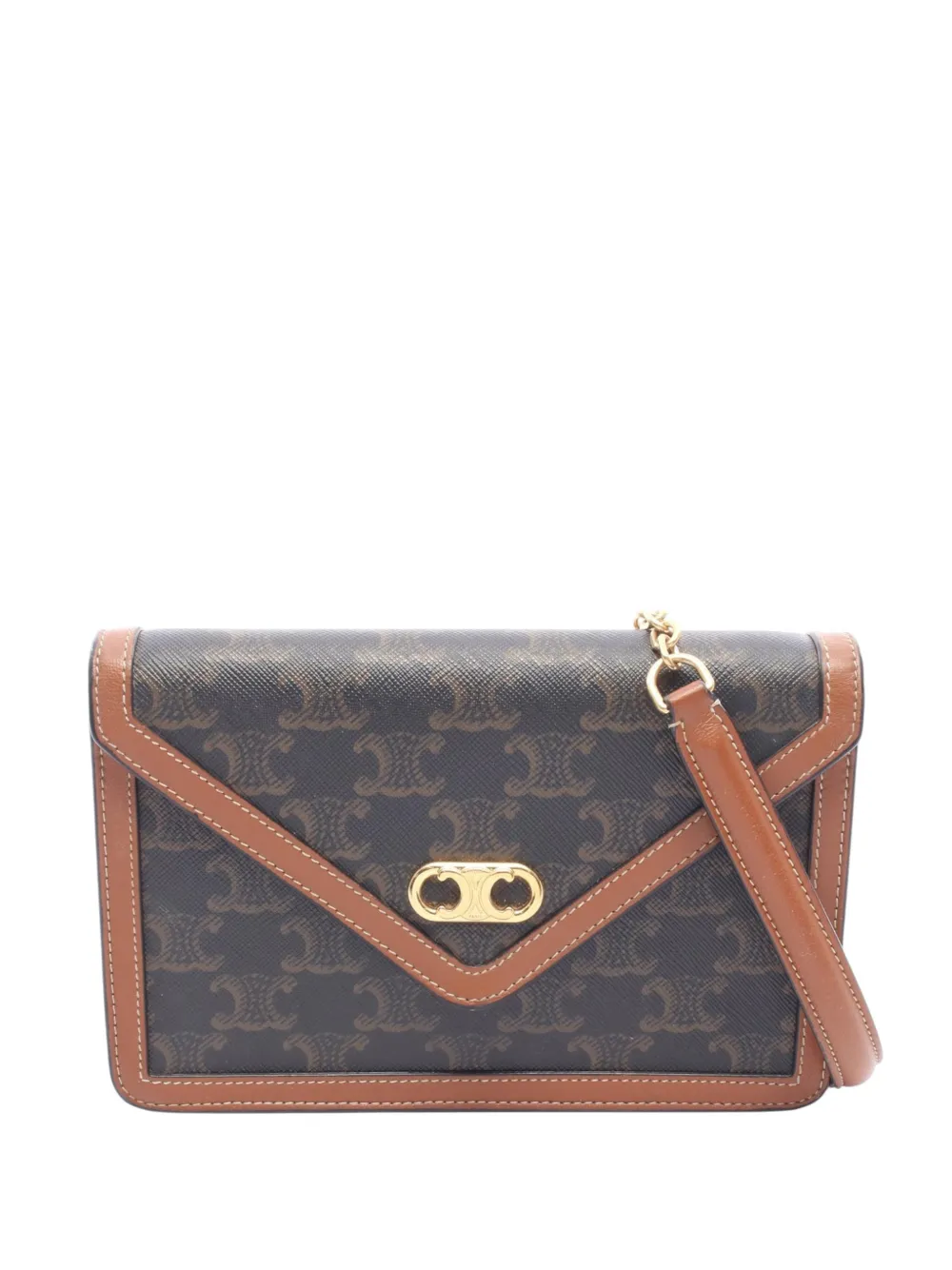 Celine Pre-Owned 2000-2026 Triomphe Coated Canvas Wallet On Strap crossbody bag - Brown