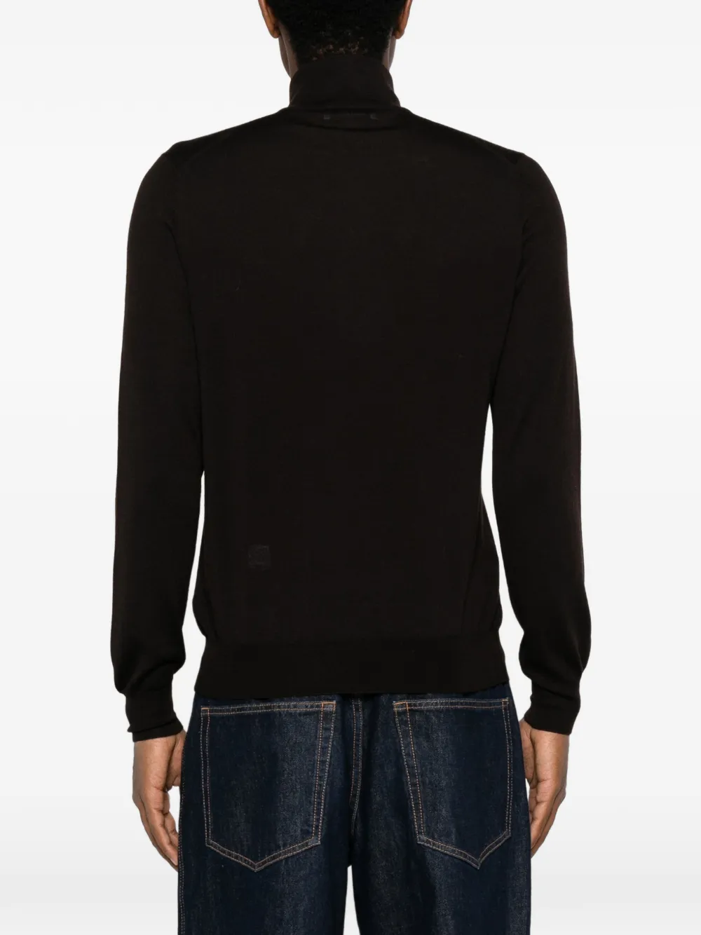 Gran Sasso Gebreid poloshirt met kwartrits en lange mouwen Bruin