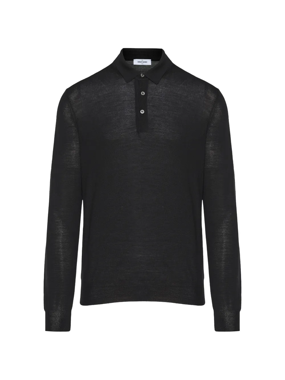 Gran Sasso long-sleeve polo sweater - Schwarz