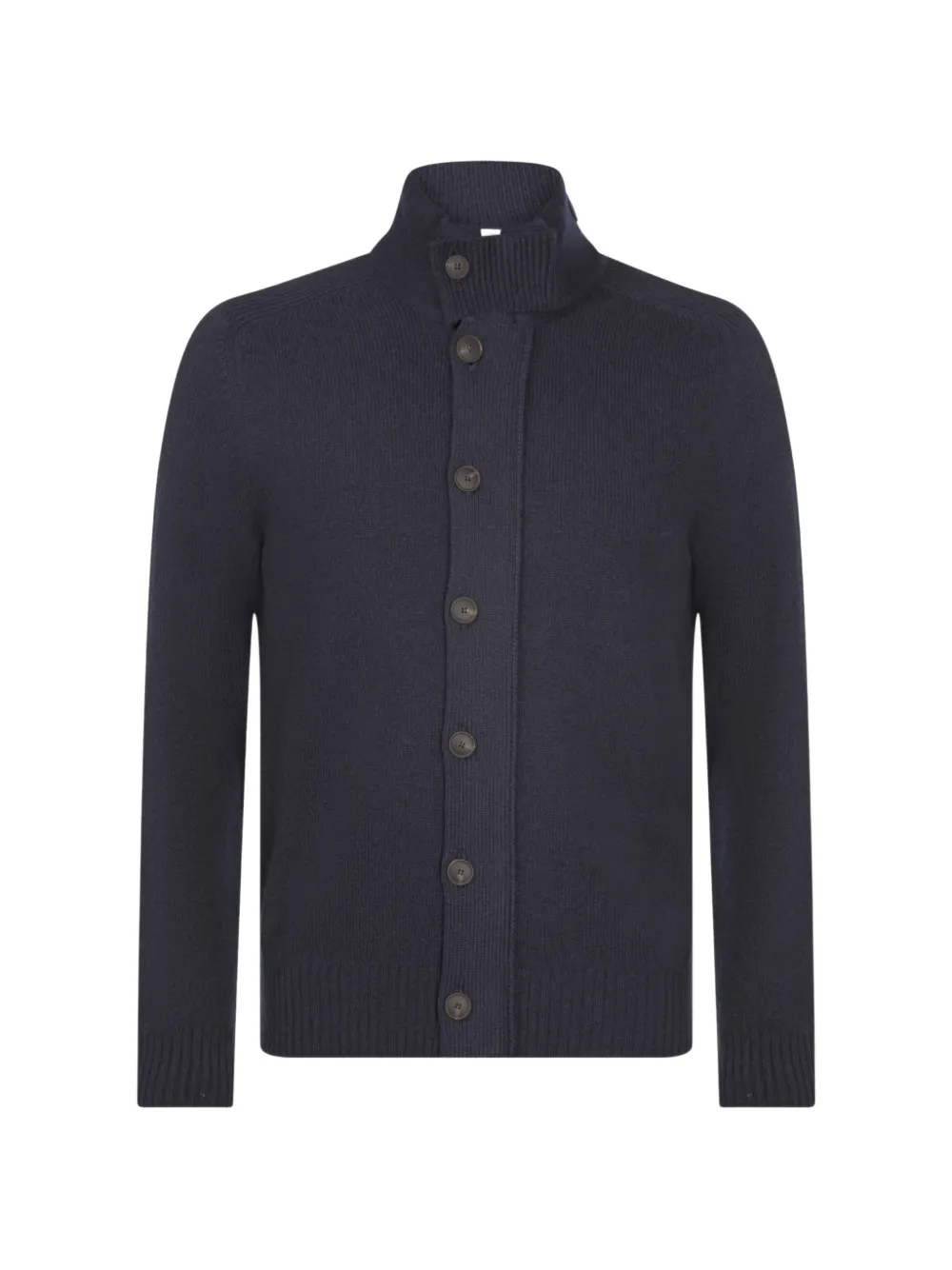 Gran Sasso button-up mock-neck cardigan - Bleu Gran Sasso button-up mock-neck cardigan - Bleu