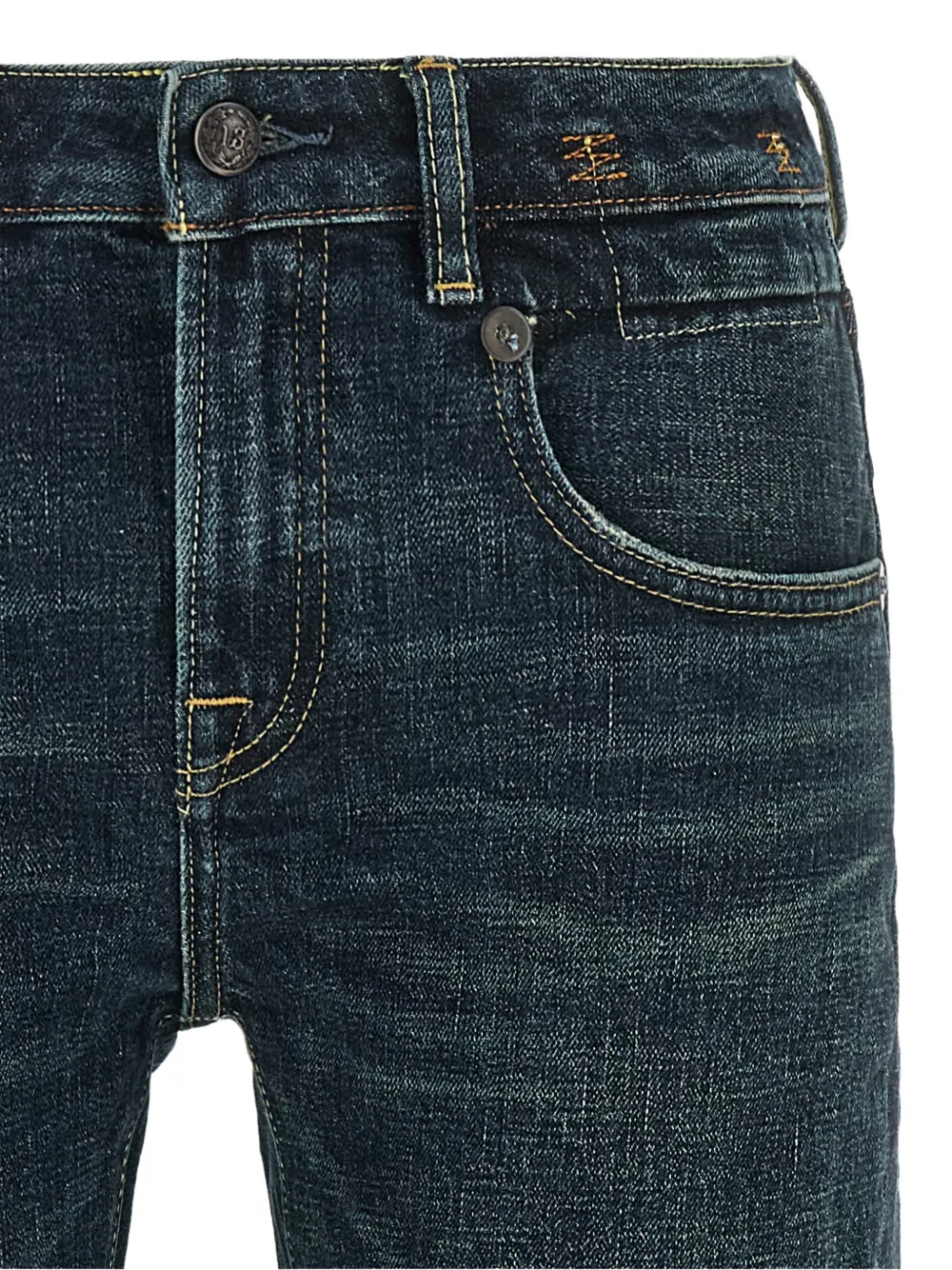 R13 Jeans met rafels en omgeslagen pijpen Blauw