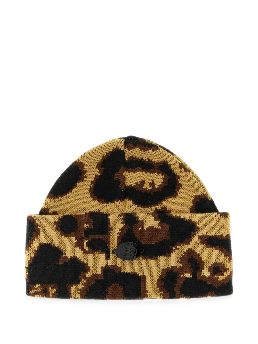 Goldbergh Shayna jaguar-print beanie hat - Marron
