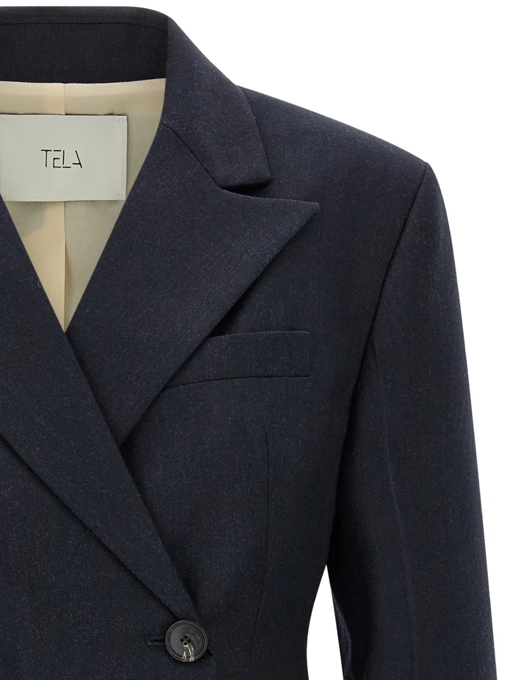 Tela Florence blazer met dubbele rij knopen en puntige revers Blauw