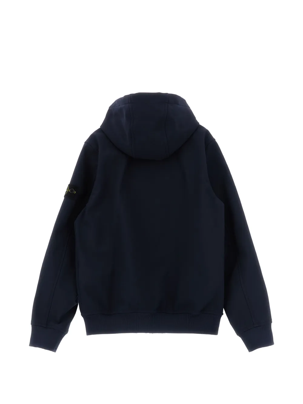 Stone Island Junior logo-patch hooded jacket Blauw
