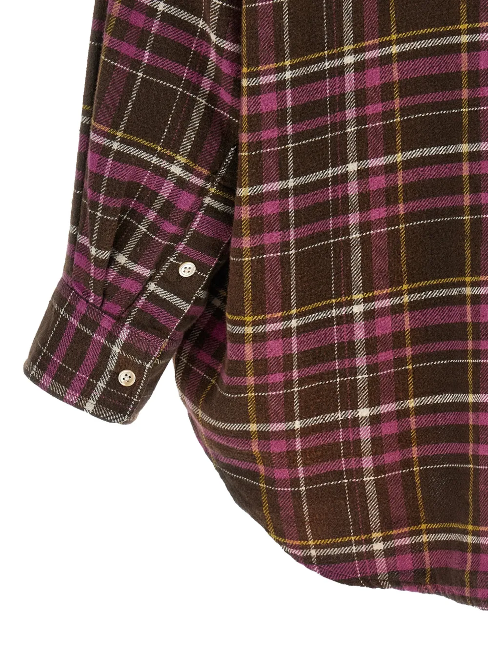 R13 Blouse met tartan-print en sjaaldetail Bruin