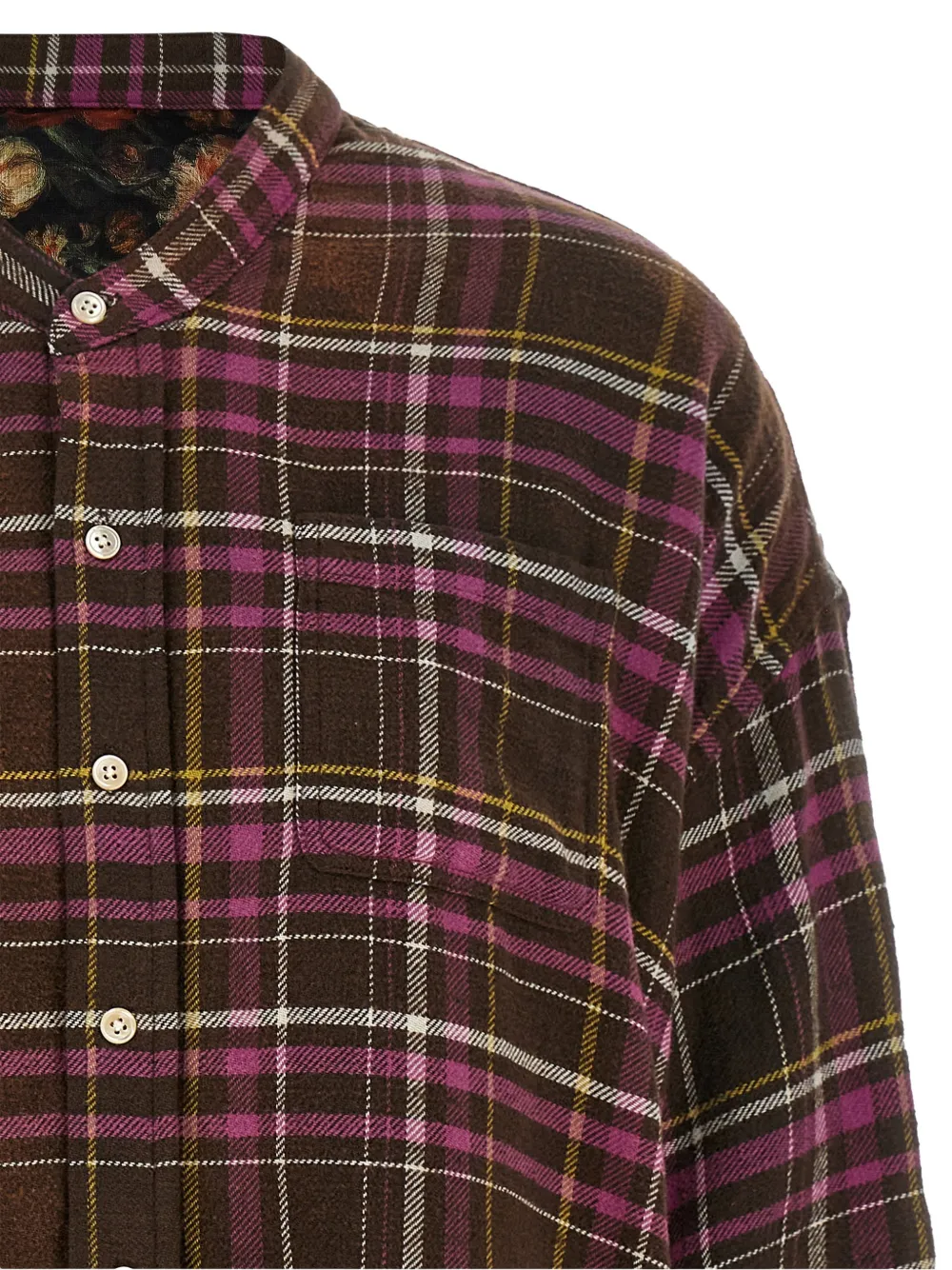 R13 Blouse met tartan-print en sjaaldetail Bruin