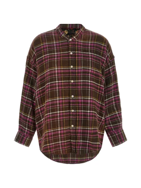 R13 tartan-print scarf-detail shirt