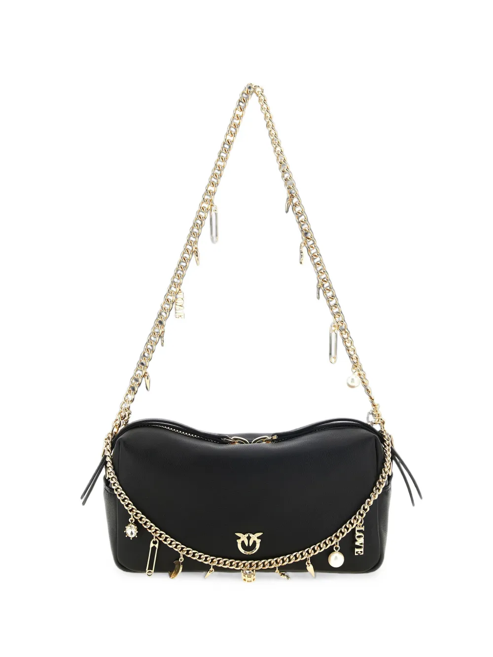 PINKO Love Birds charm-detail shoulder bag - Nero