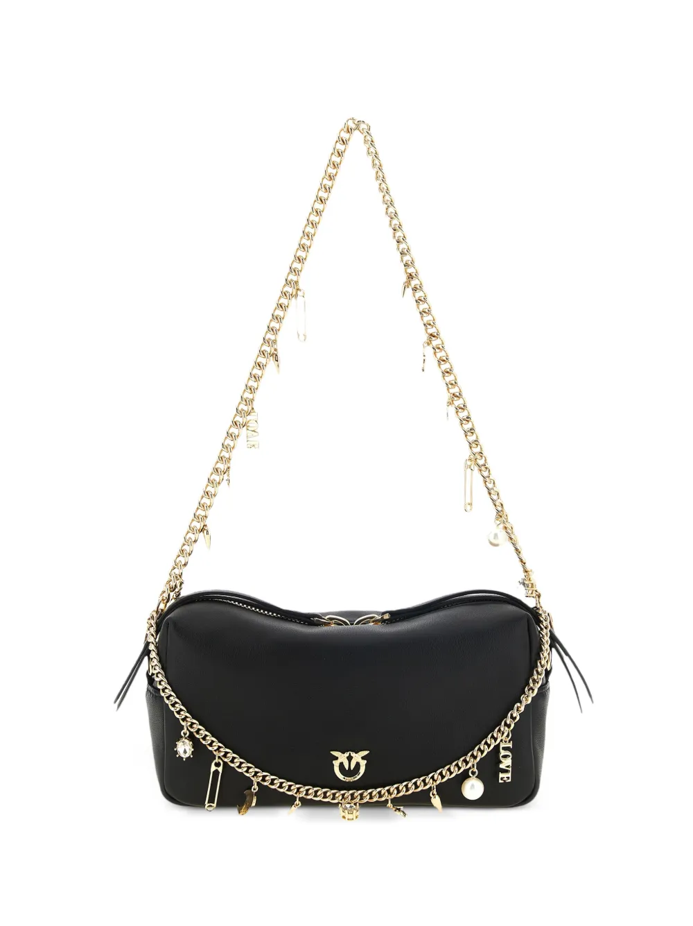 PINKO Love Birds charm-detail shoulder bag - Schwarz