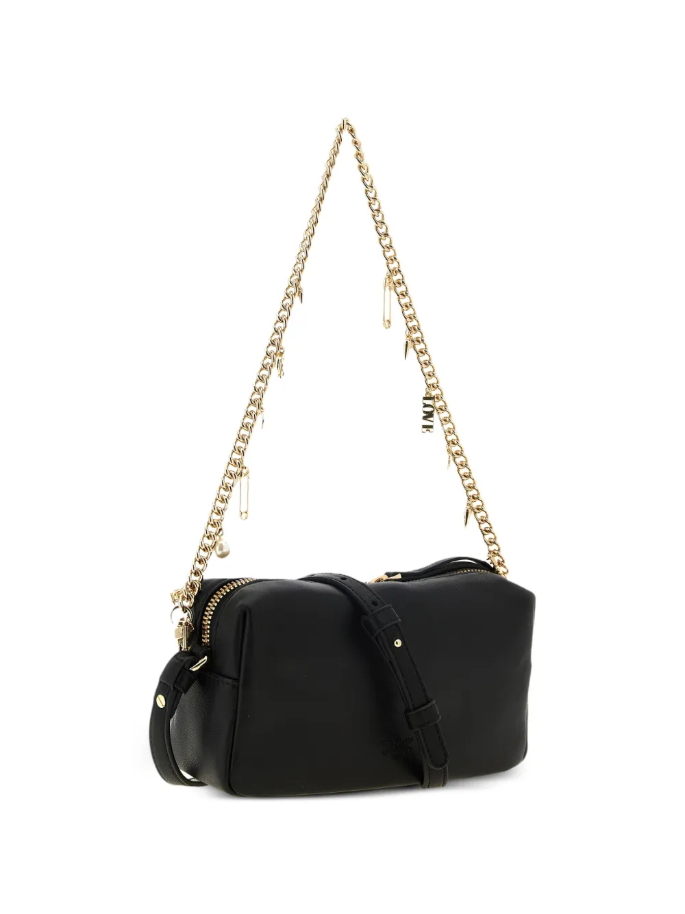 PINKO Love Birds schoudertas met bedel Zwart