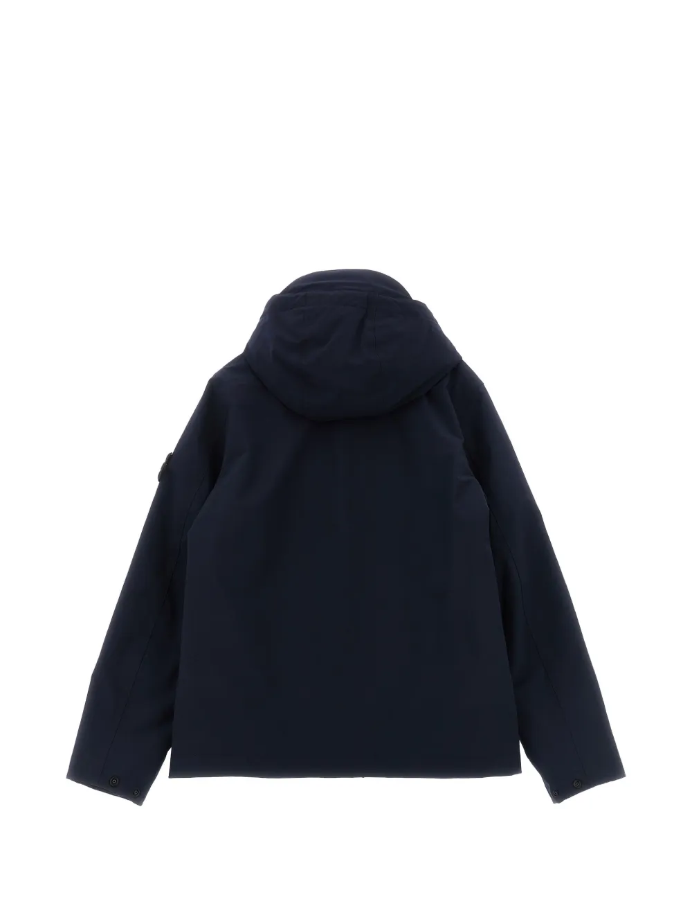 Stone Island Junior logo-patch hooded jacket Blauw