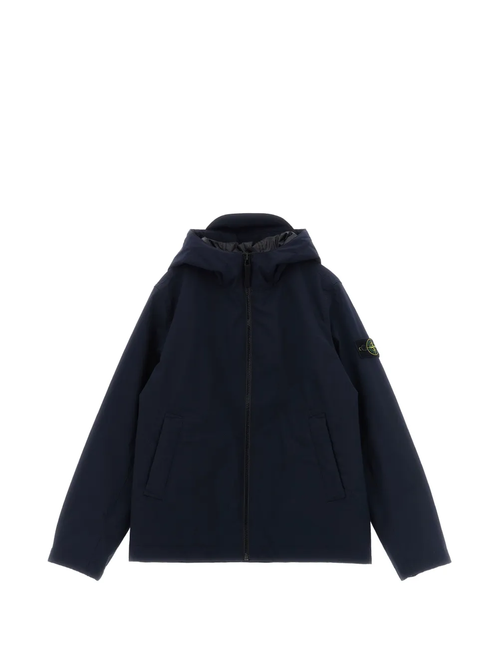 Stone Island Junior logo-patch hooded jacket - Bleu Stone Island Junior logo-patch hooded jacket - Bleu