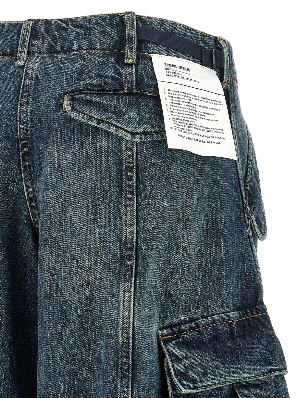 R13 Siouxsie Field cargo jeans Blauw