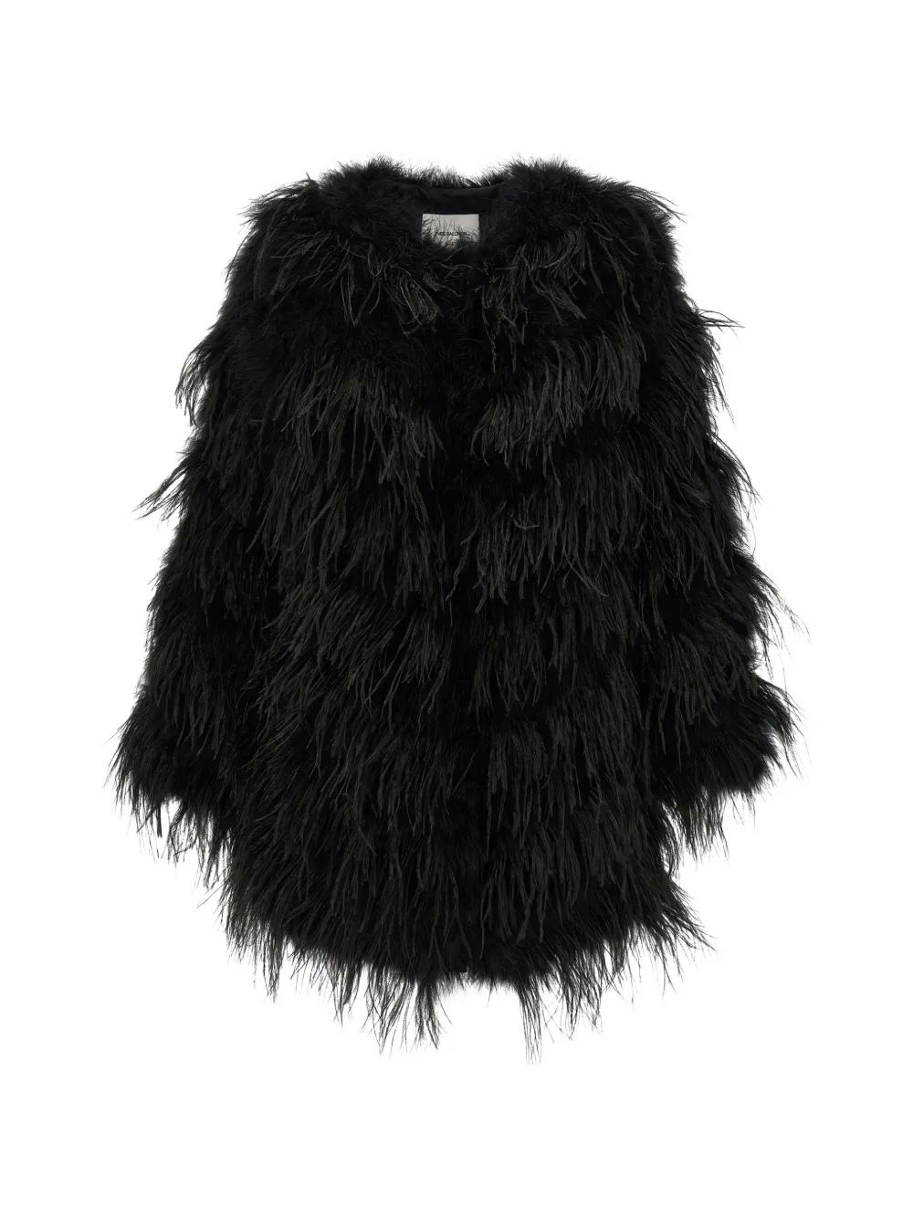 Yves Salomon feather-embellished quilted coat - Nero