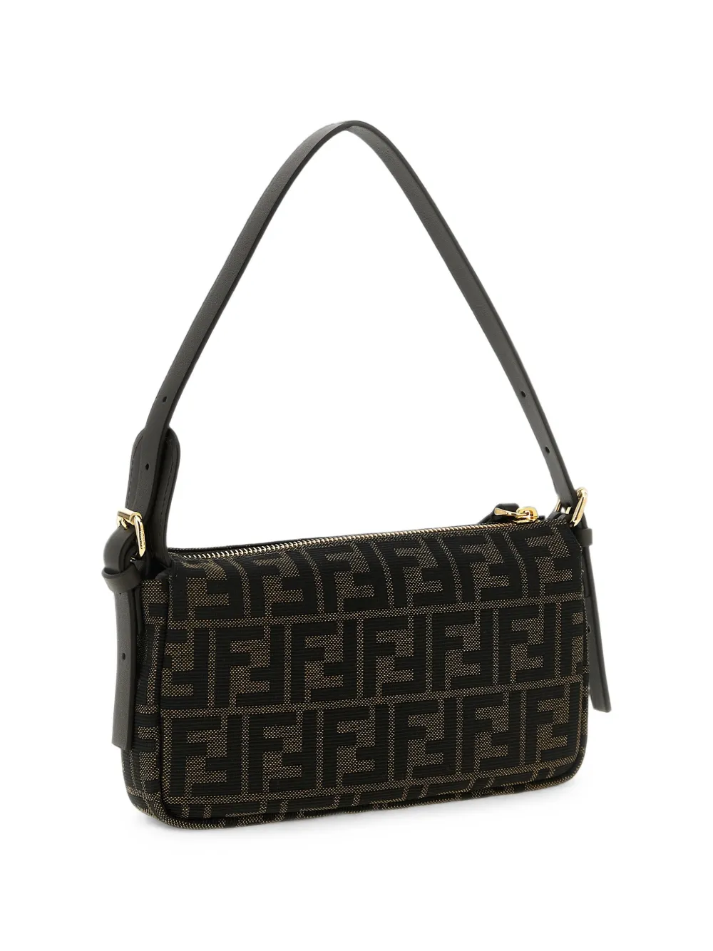 FENDI Schoudertas met FF Zucca-jacquard Bruin