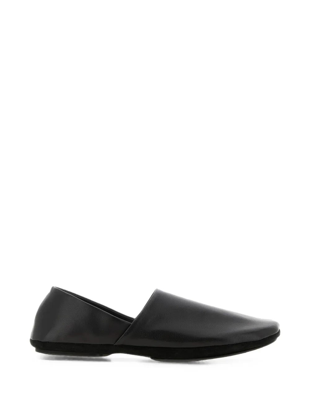 LEMAIRE asymmetrical leather loafers - Nero