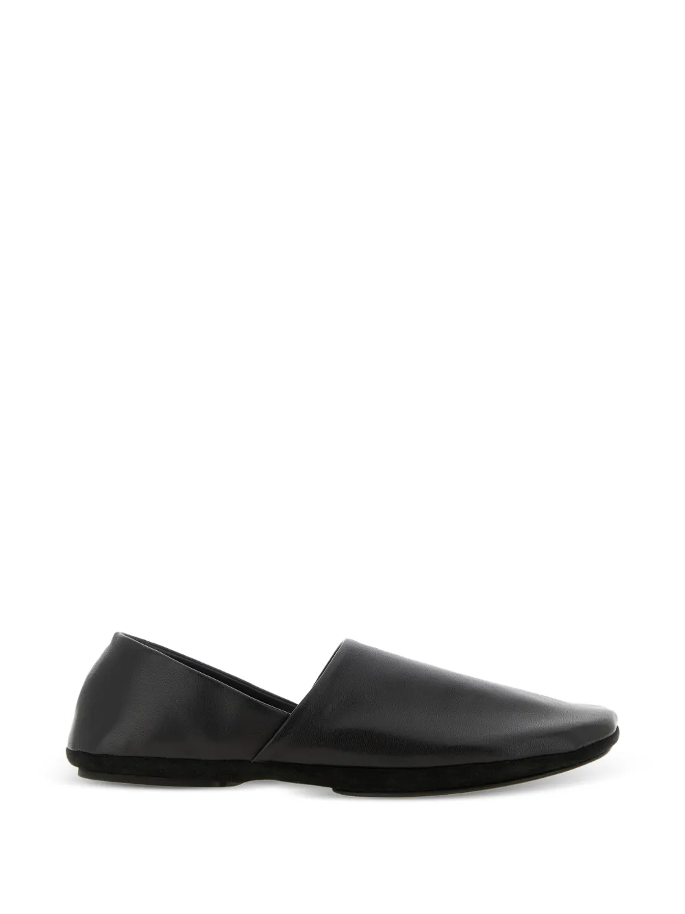 LEMAIRE asymmetrical leather loafers - Nero