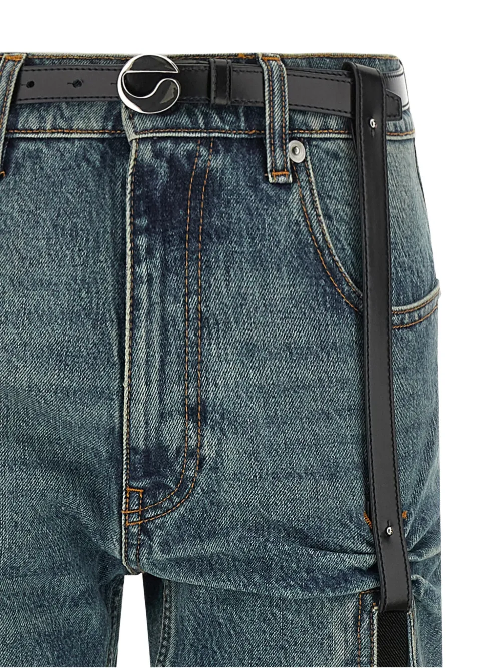 Coperni Suspended jeans met ceintuur Blauw