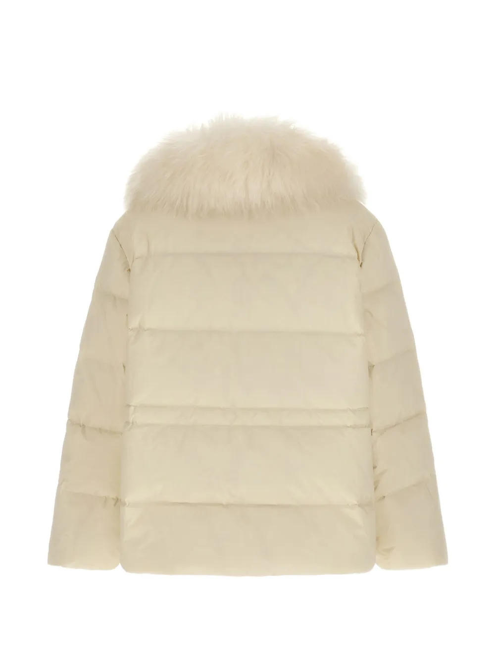 Army By Yves Salomon Gewatteerd jack met lamsbontkraag Beige