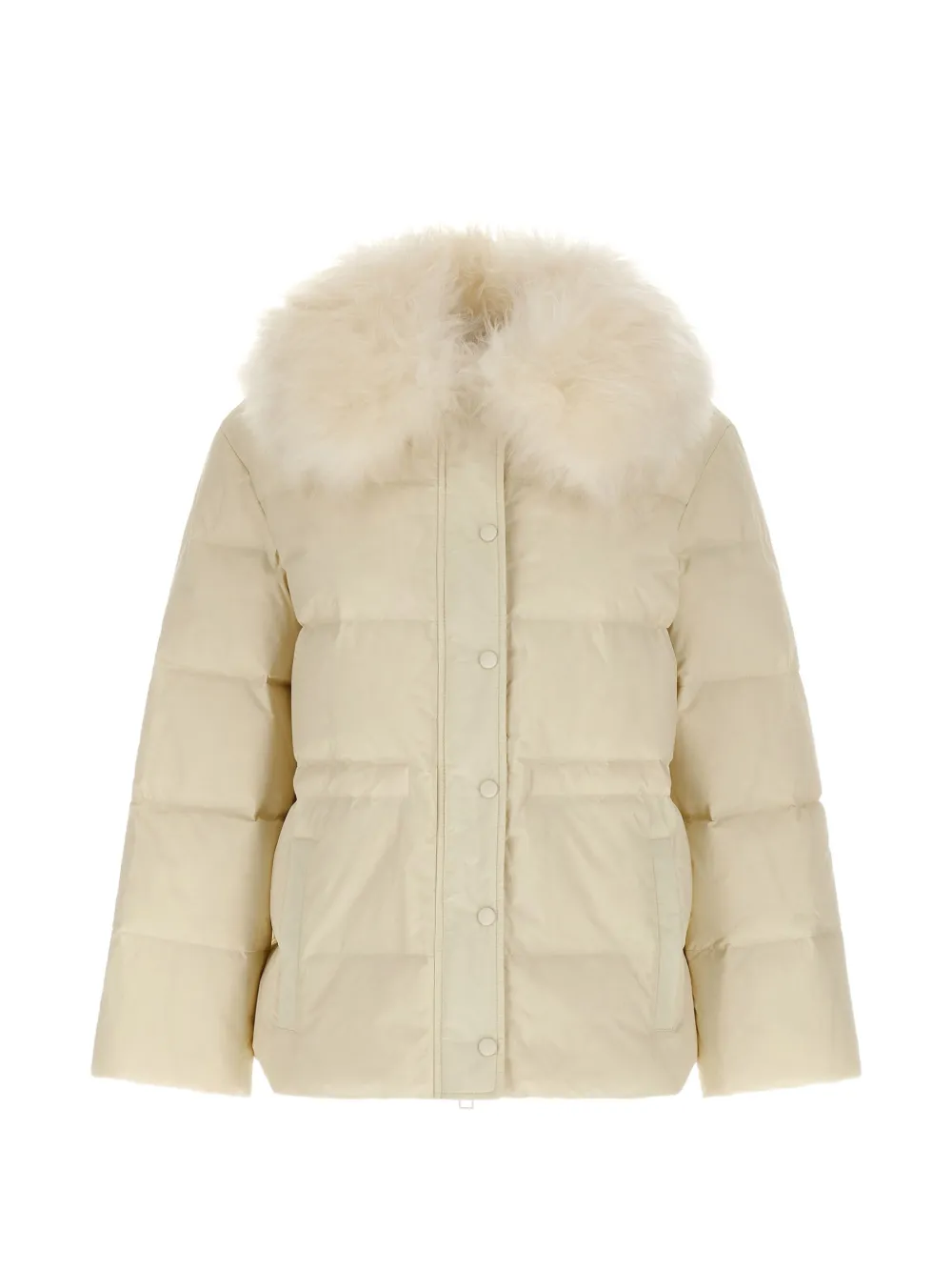 Army By Yves Salomon lamb-fur-collar quilted jacket - Toni neutri