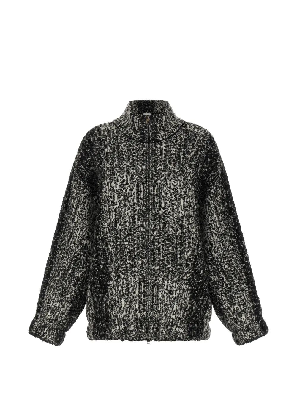 Nude bouclé-knit bomber jacket - Nero