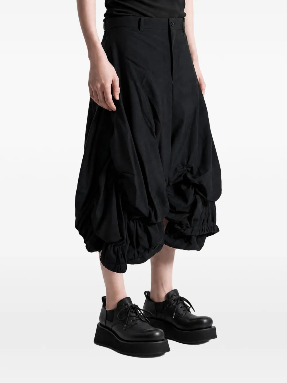 Comme des Garçons Homme Plus gathered balloon-leg trousers Zwart