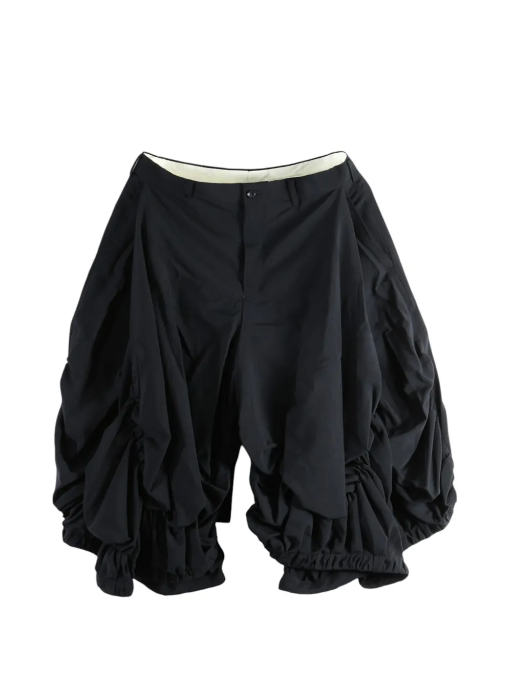 Comme des Garçons Homme Plus Gesmockte broek met ballonpijpen Zwart