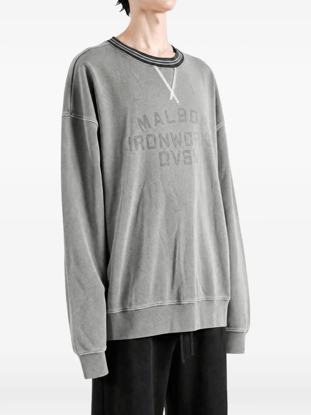 Malbon Golf Foreman logo-print crew-neck sweatshirt Grijs