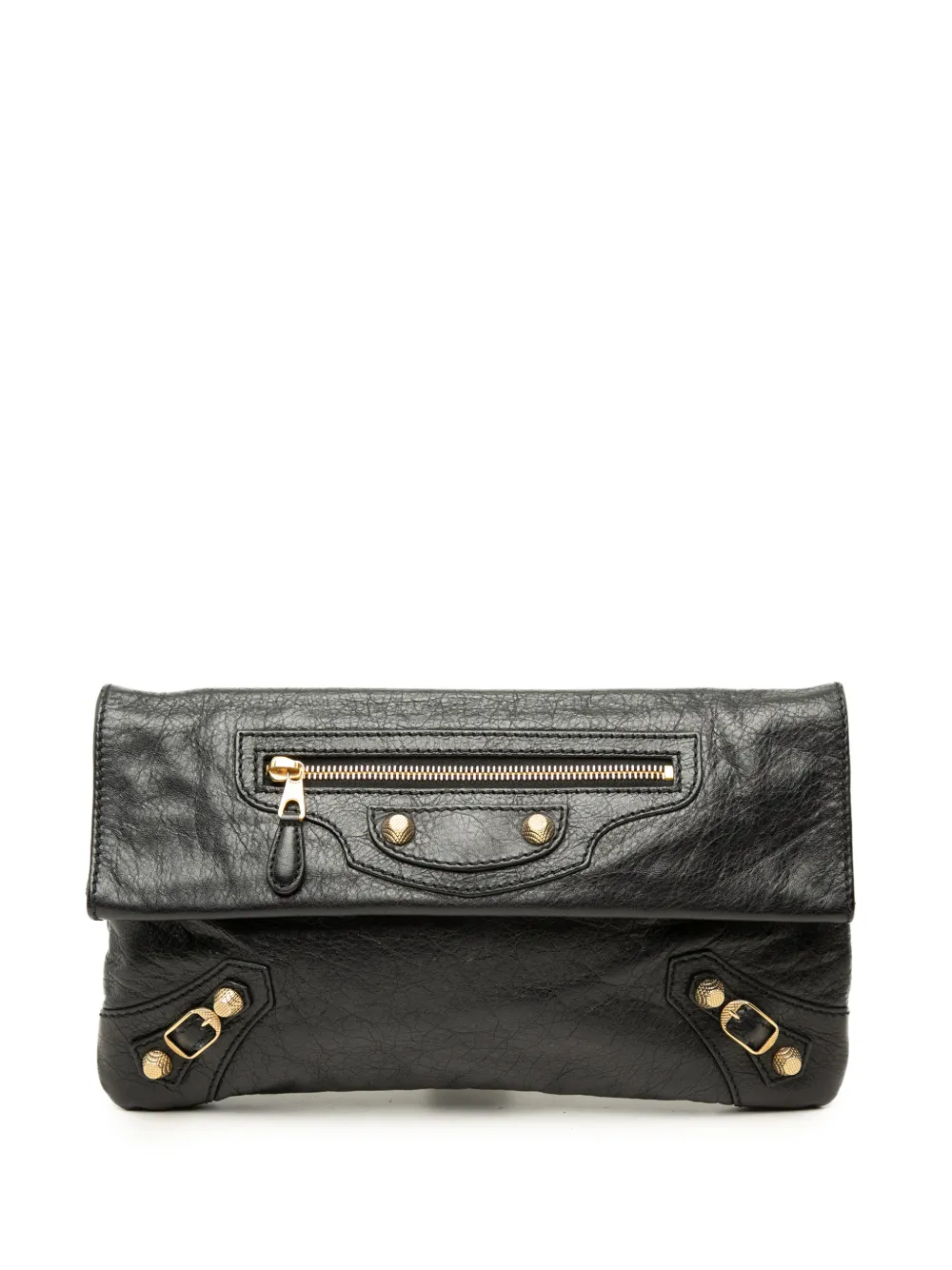 Balenciaga Pre-Owned 2012-2024 Lambskin Motocross Giant 12 Envelope clutch bag - Schwarz
