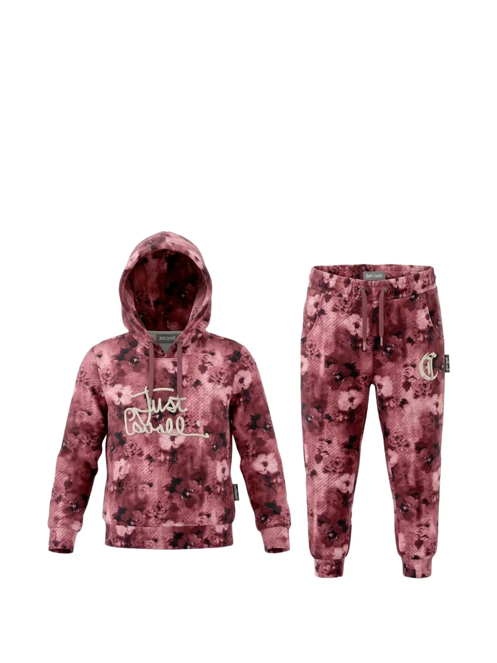 Just Cavalli floral-print hoodie tracksuit - Rosa