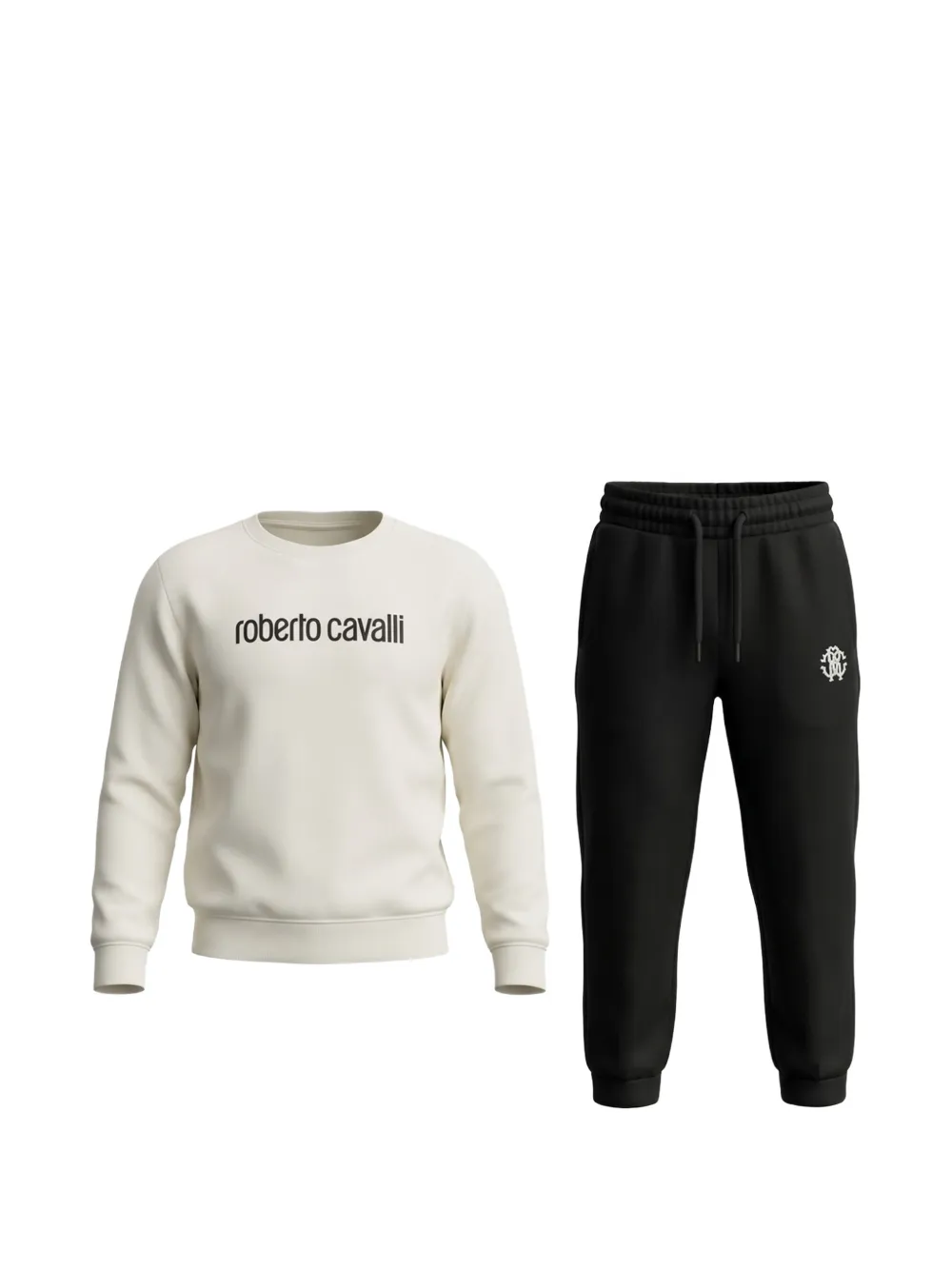 Roberto Cavalli logo-print cotton tracksuit - Bianco