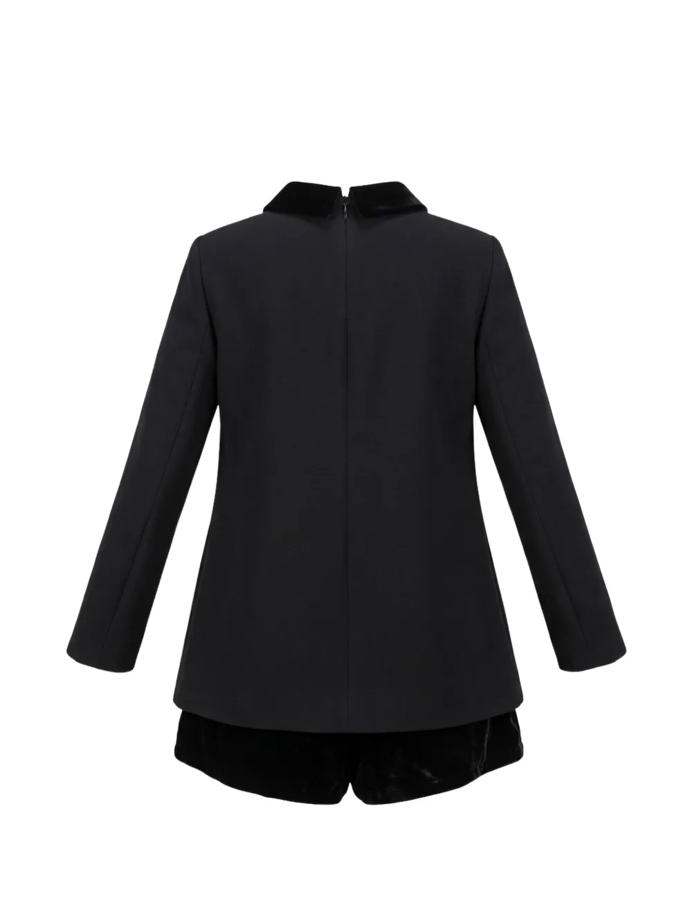 Elisabetta Franchi Kids Jumpsuit met fluwelen kraag en verfraaid met kristallen Zwart