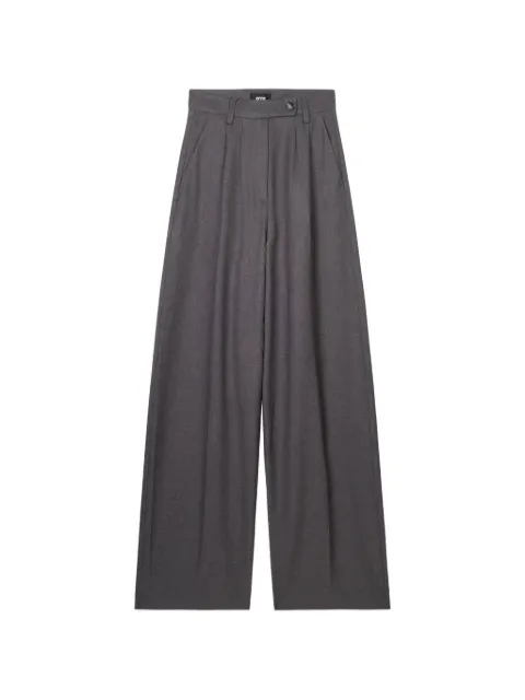 GCDS logo-patch wide-leg trousers
