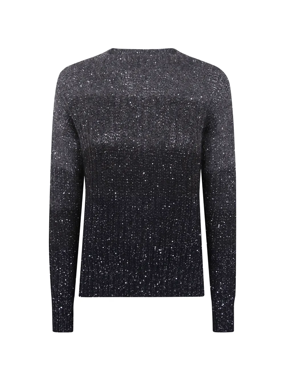 D.Exterior sequin-embellished knitted sweater Bruin