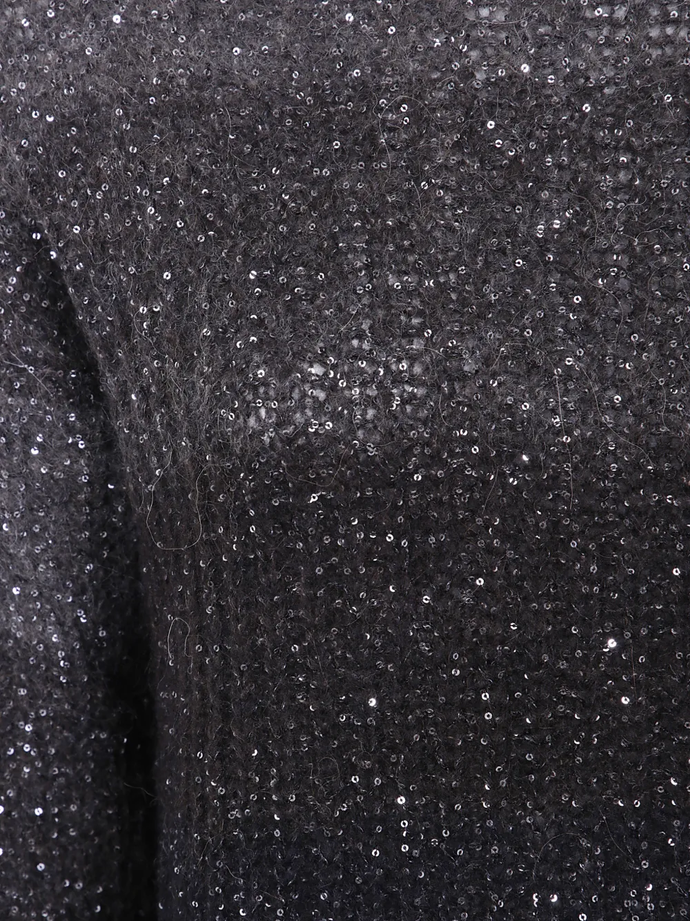 D.Exterior sequin-embellished knitted sweater Bruin