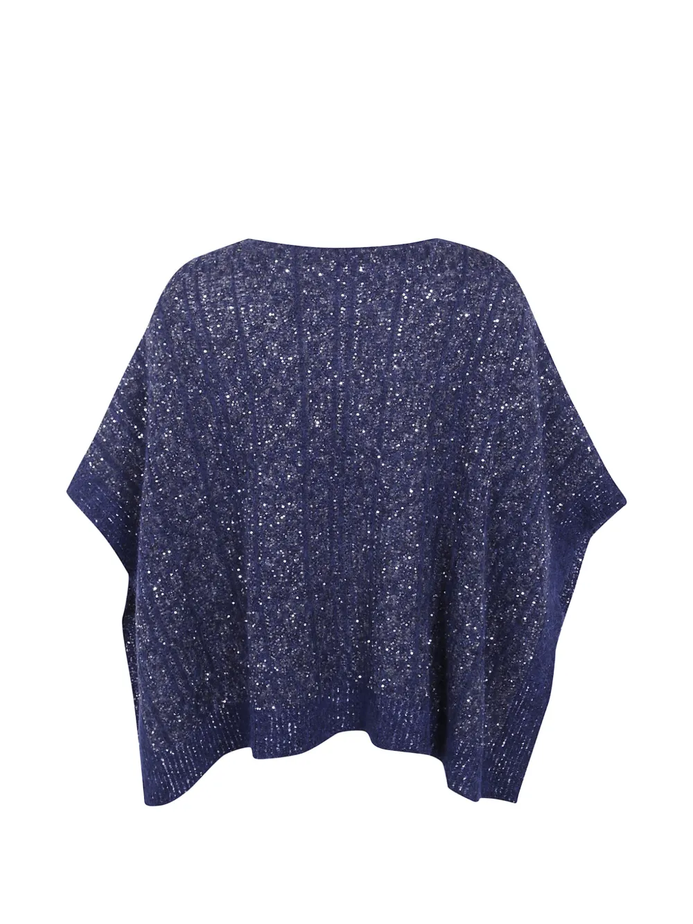 D.Exterior Geribbelde trui verfraaid met pailletten Blauw