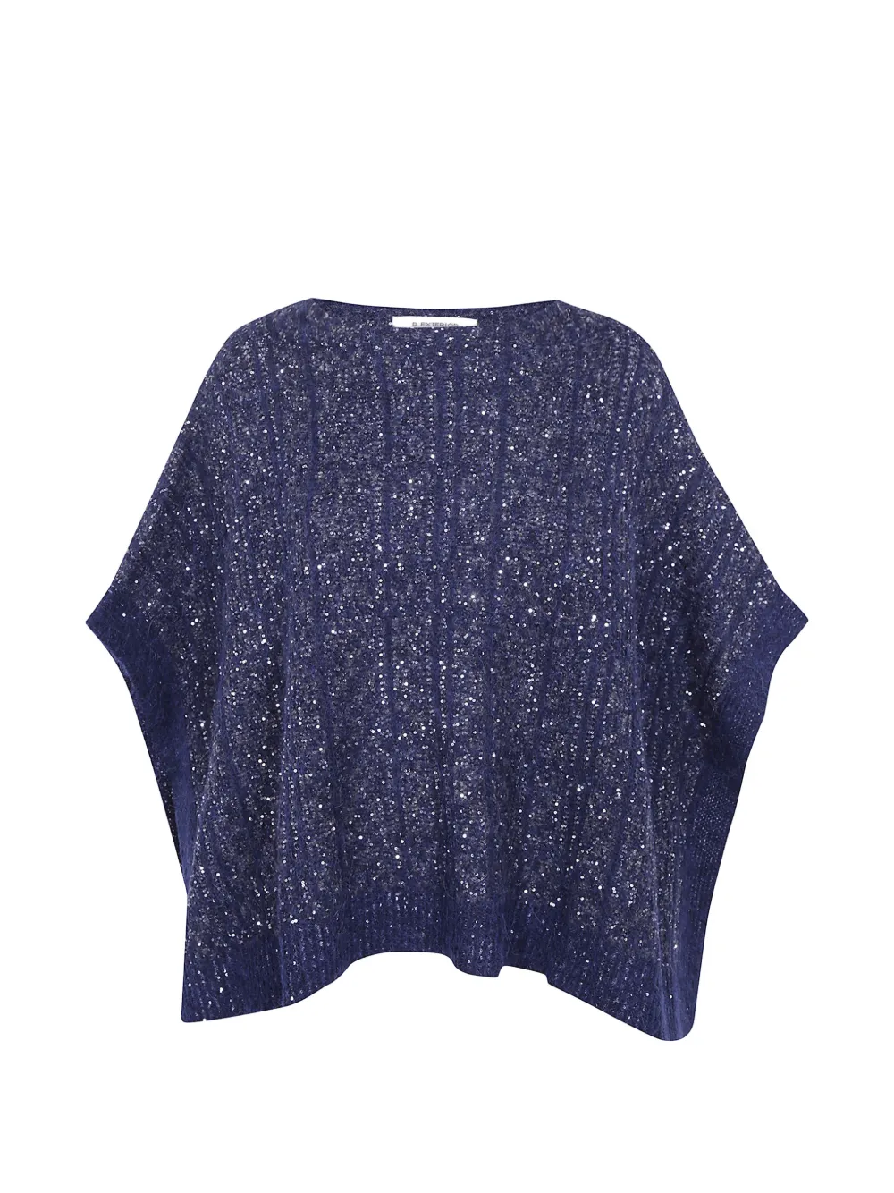 D.Exterior sequin-embellished ribbed sweater - Blu