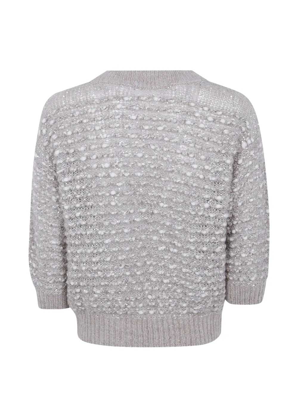 D.Exterior Bouclé trui verfraaid met pailletten Beige