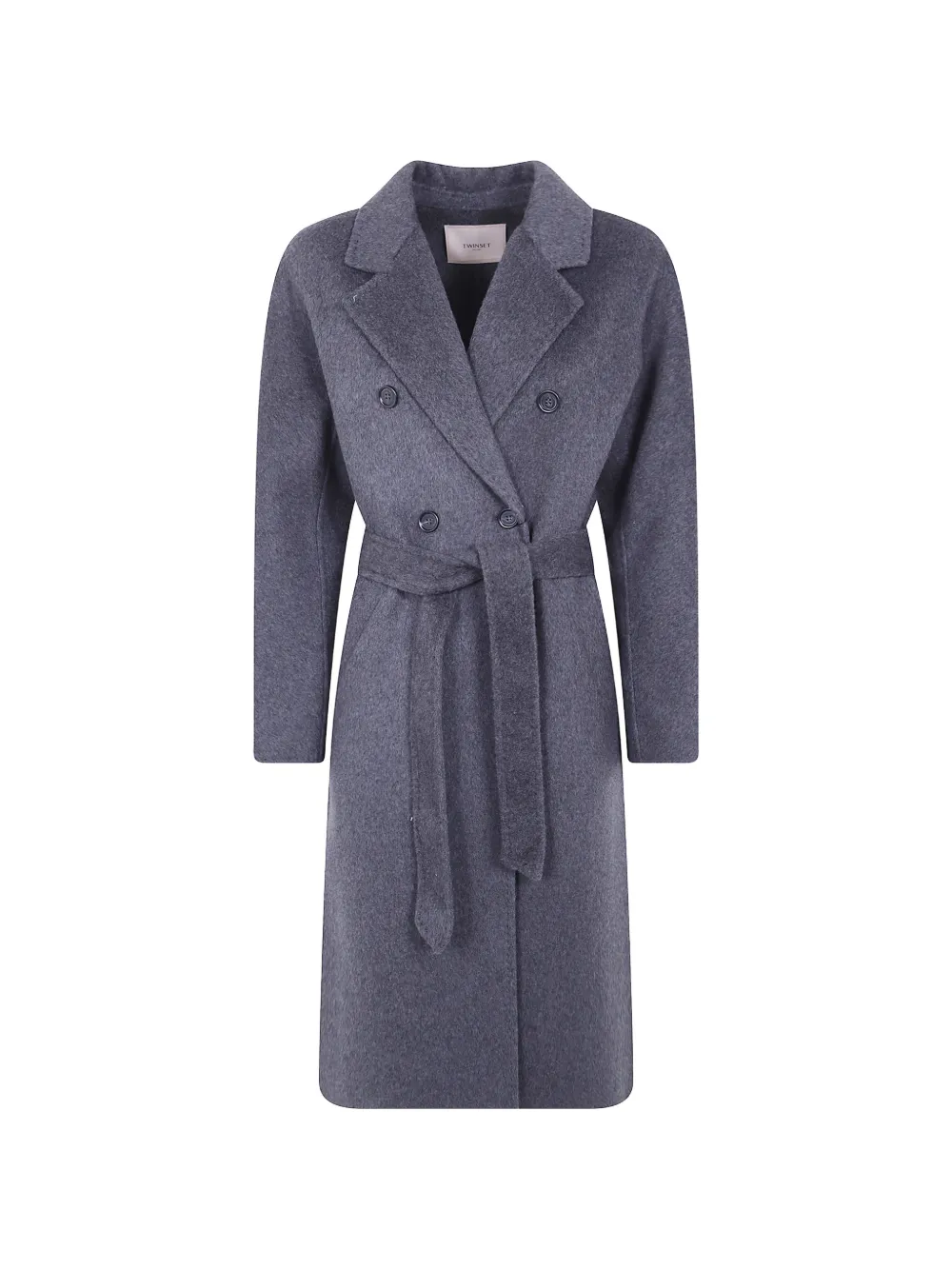 TWINSET double-breasted belted coat - Grey