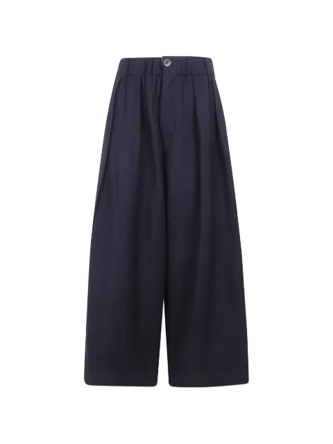 Uma Wang pleated linen palazzo trousers