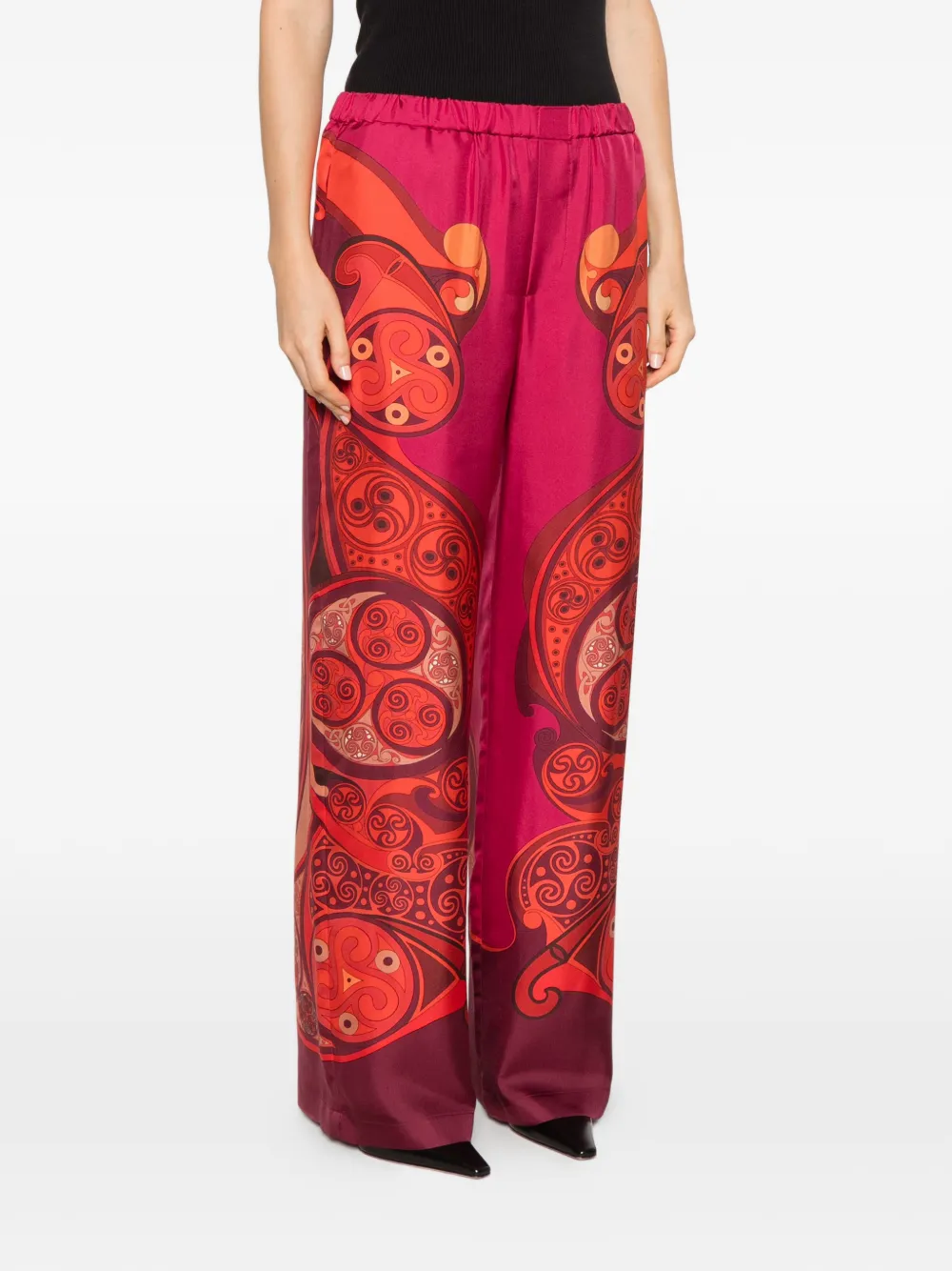 La DoubleJ Club Placée elasticated-waistband trousers Roze